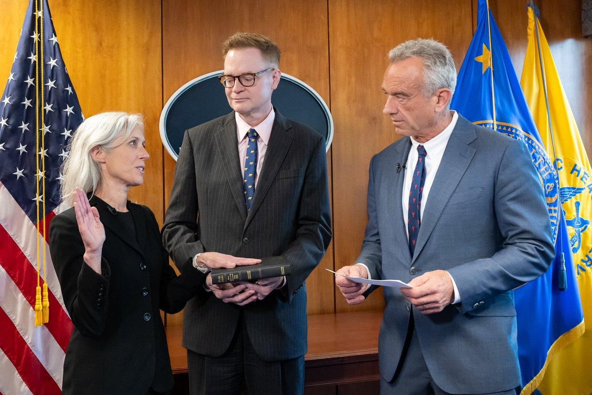 Former CDC Director Susan Monarez is pictured at her swearing in ceremony on July 31.