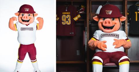 Major Tuddy is pictured posing in a Commanders shirt.