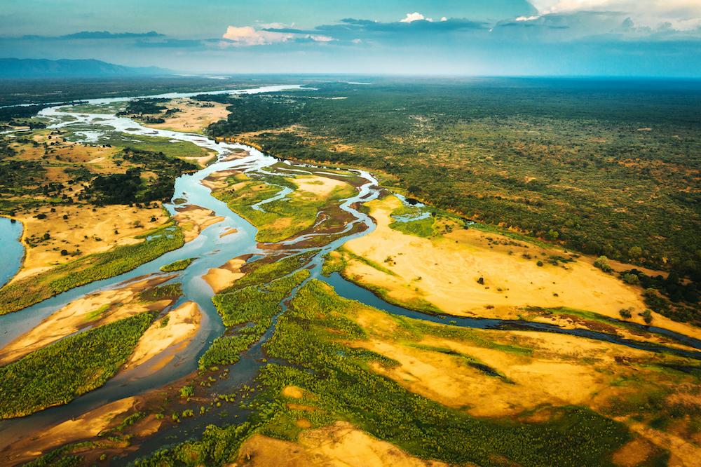 Zambezi River photographed from above