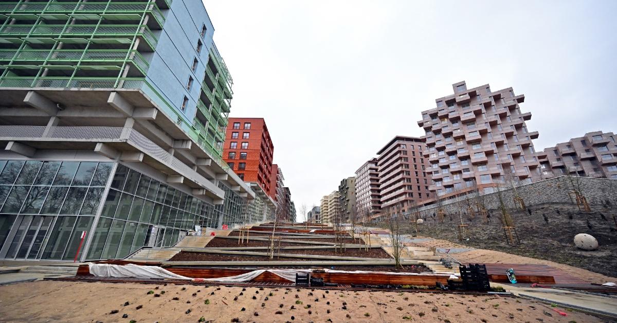 Image of the Paris 2024 Olympic Village during a February 2024 press tour