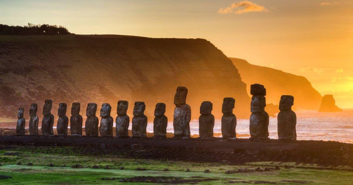 Iconic moai statues bathing in sunrise at Easter island (Representative Cover Image Source: Getty Images | Traumilichfabrik)