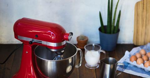KitchenAid stand mixer on table
