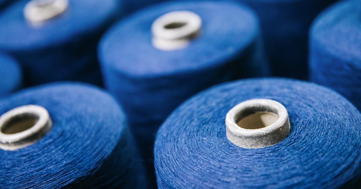 Blue spools of thread