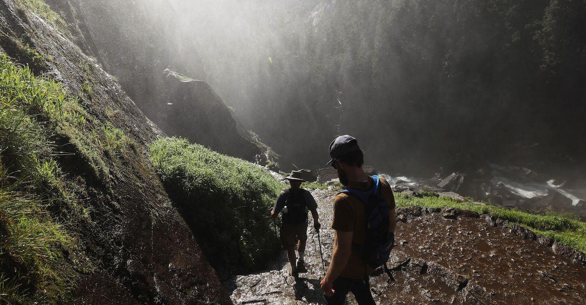 Two hikers at Yosemite National Park.