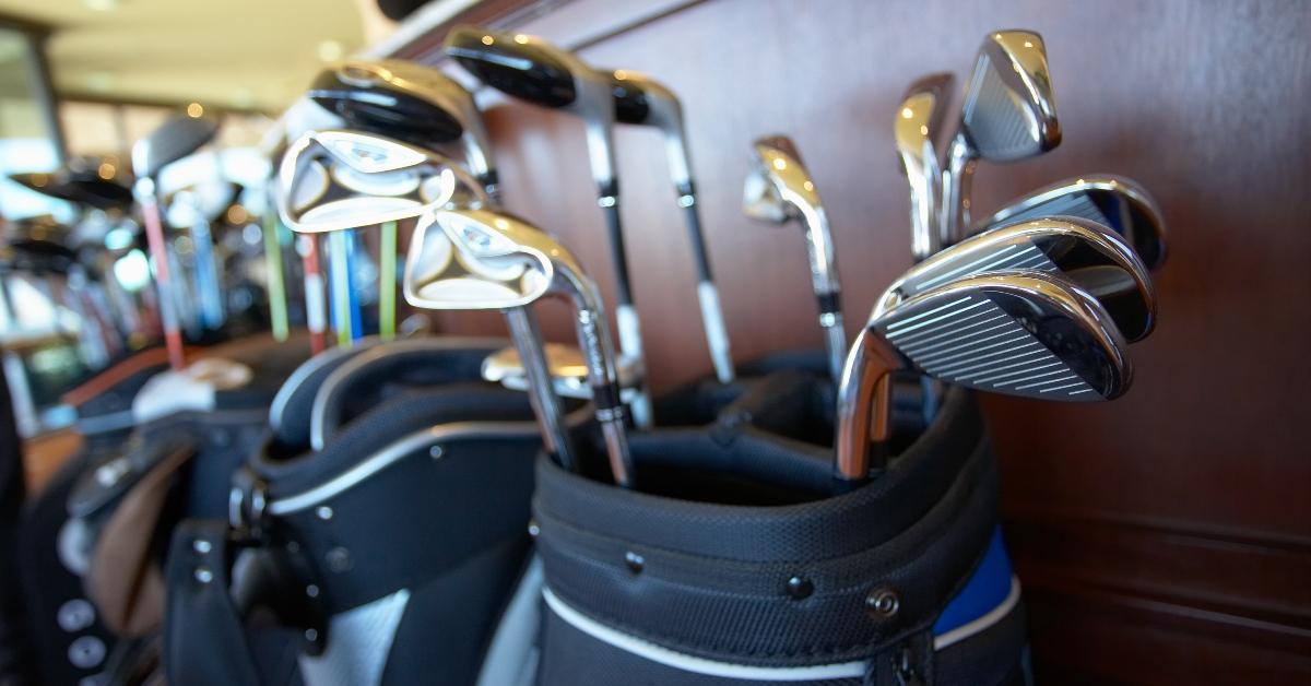Golf clubs in a store. 