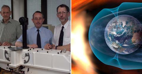 (L) 3 scientists who discovered the 'ozone hole', (R) Ozone layer protecting Earth from harmful radiation (Representative Cover Image Source: (L) British Antarctic Survey, (R) Getty Images | Elen11)