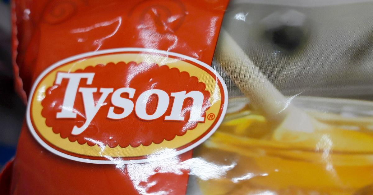 Close-up photograph of Tyson Foods Inc., frozen product bag.