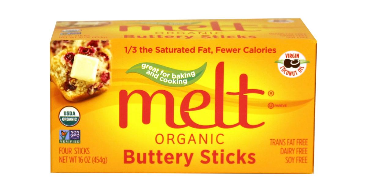 Melt Organic Buttery Sticks in a yellow box