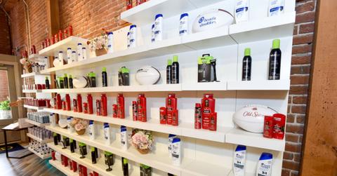 products from Old Spice, Head and Shoulders on shelves