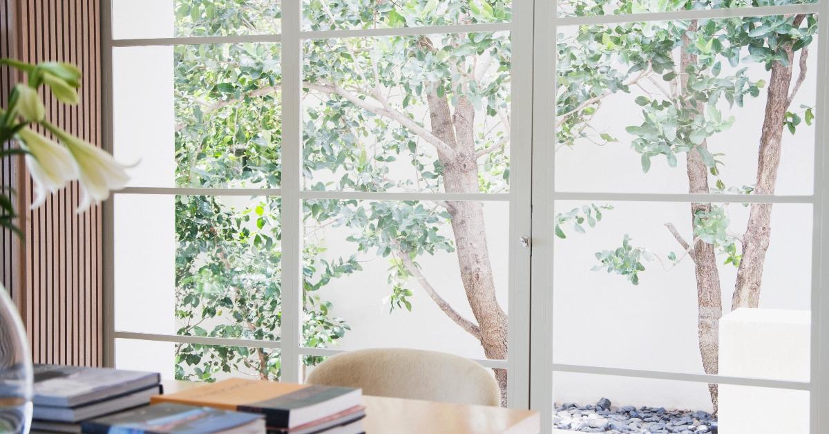 Windows in a home study.