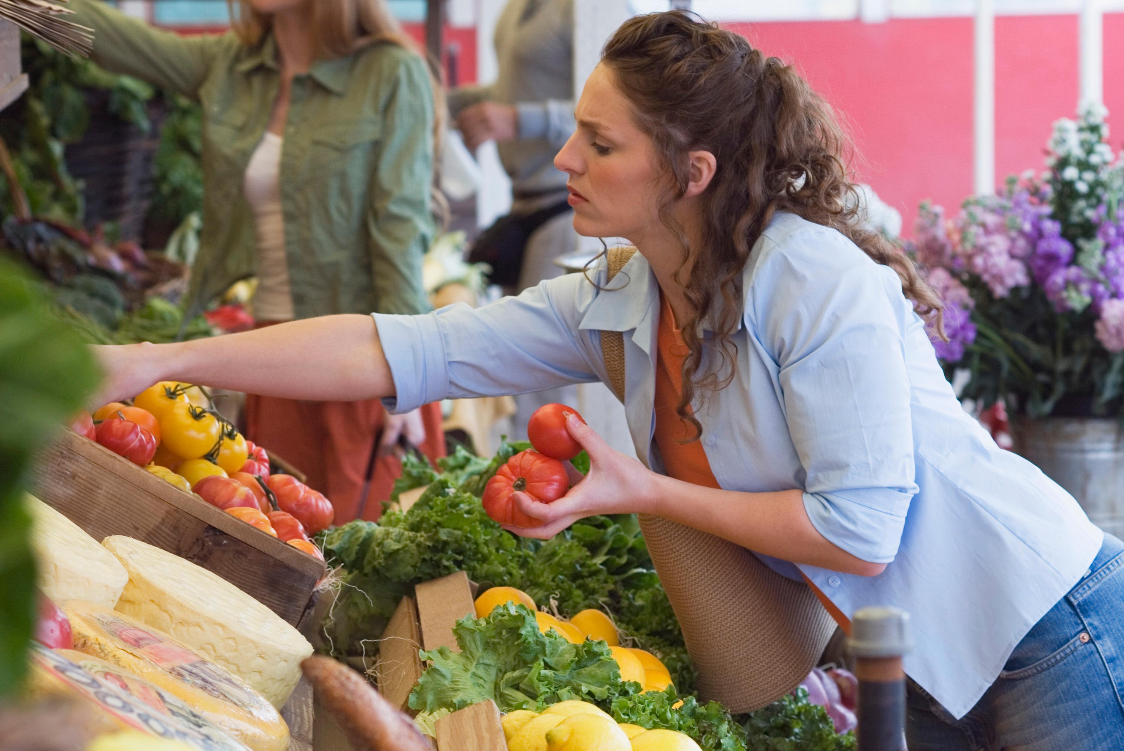 Shopping at a Farmers Market