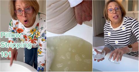 TikTok images of how to clean pillows