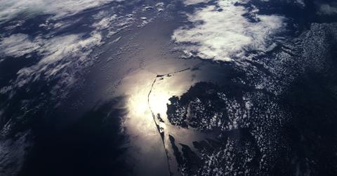 Aerial image of ocean on planet Earth, taken from outer space