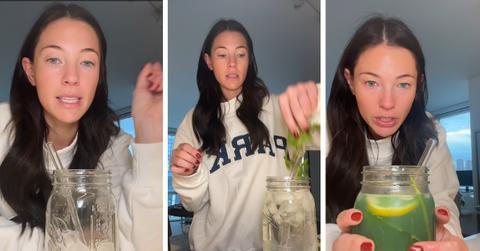 Woman makes water using lemon, lions mane, and more