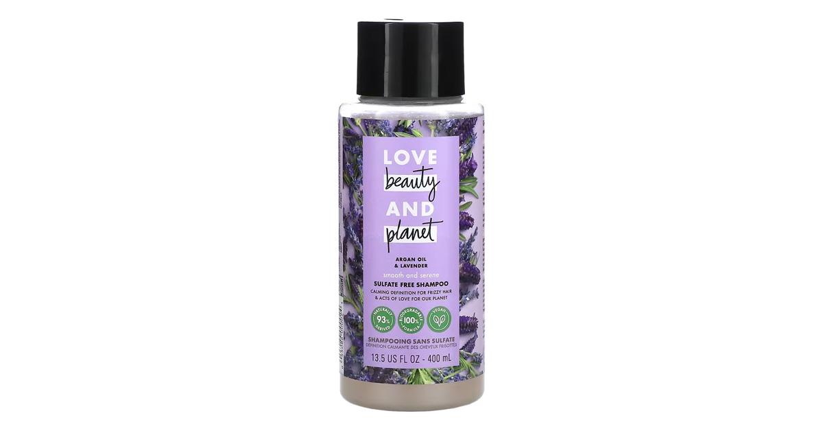 purple bottle of love beauty and planet shampoo