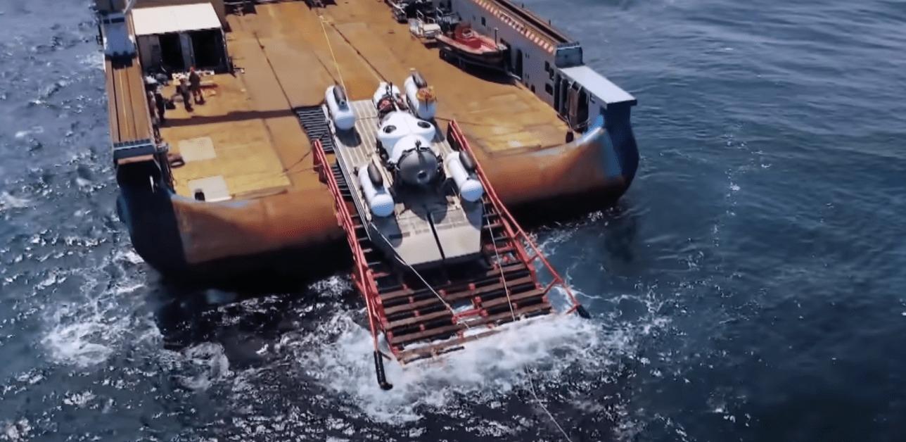 Footage of the Titan submersible's launch in November 2022. 