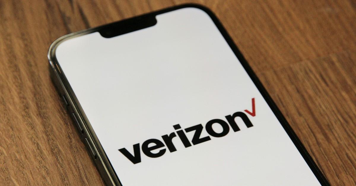 The Verizon logo appears on a cell phone