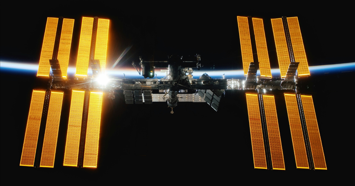 A outside view of the international space station