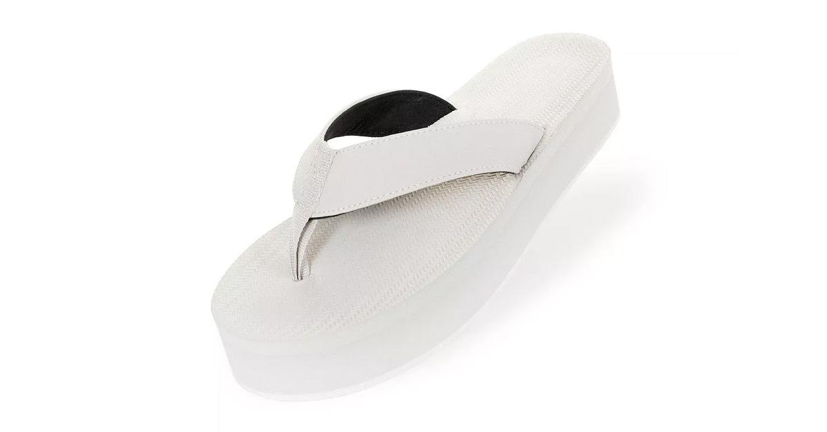 white platform flip flop