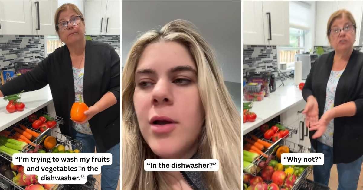 Genius mom reveals a quirky way to wash fruits and vegetables and her daughter can't wrap her head around it (Cover Image Source: TikTok | @larad_official)