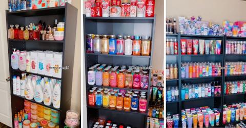 Screenshots of TikTok video of body product collection.