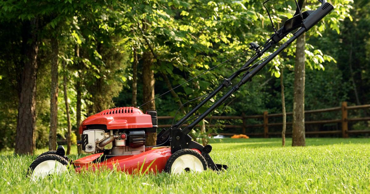 Lawnmower in grass