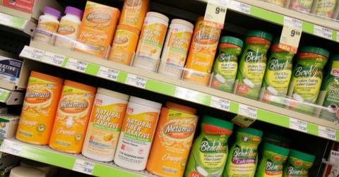 Metamucil and fiber supplements on store shelves
