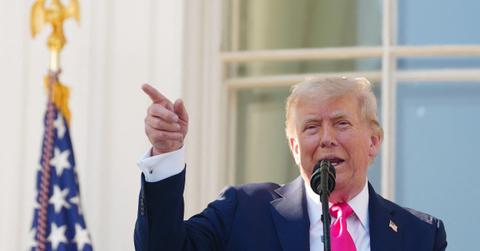 Donald Trump speaks at the White House