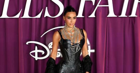 Kim Kardashian poses on the red carpet