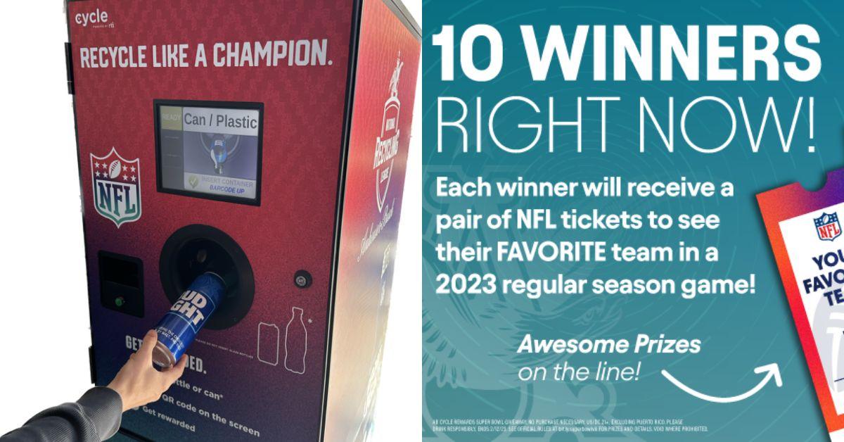 Reverse Vending Machines at the Super Bowl Reward Spectators for Recycling