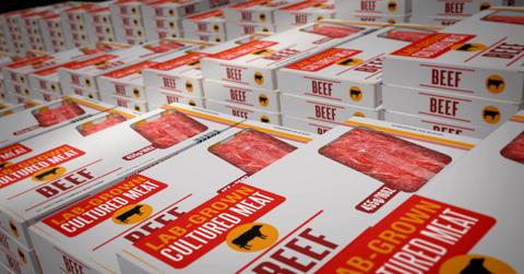 Lab-grown meat in packaging