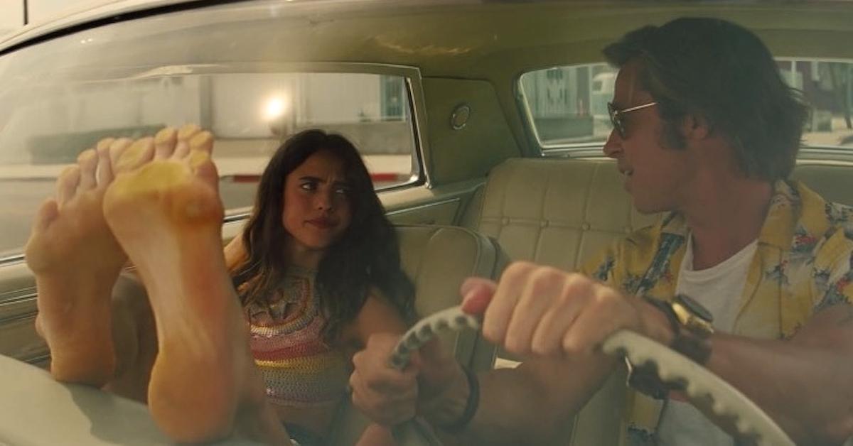 Still of Margaret Qualley and Brad Pitt in Quentin Tarantino's 'Once Upon a Time... in Hollywood'