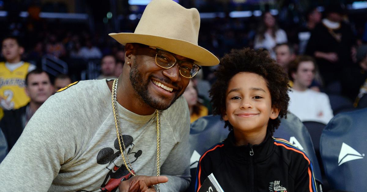 Actor Taye Diggs with his son, Walker Diggs, at the Los Angeles Lakers game at Staples Center in January 2018 