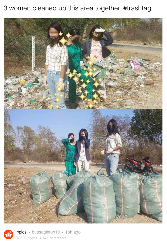 trashtag before after