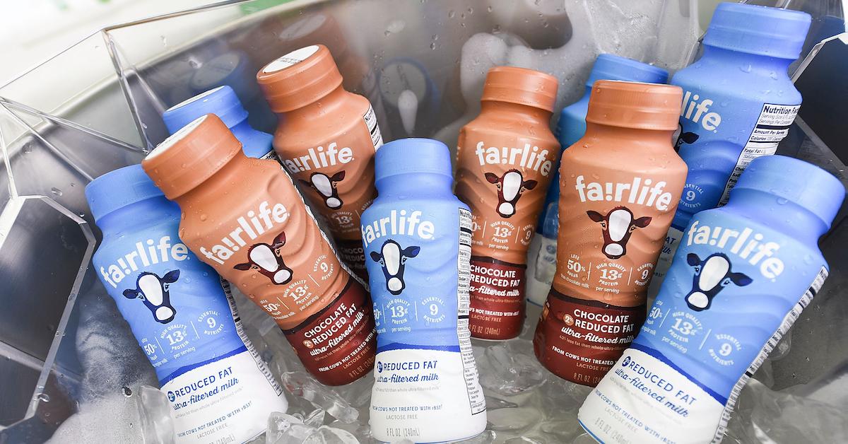 Fairlife milk bottles on ice