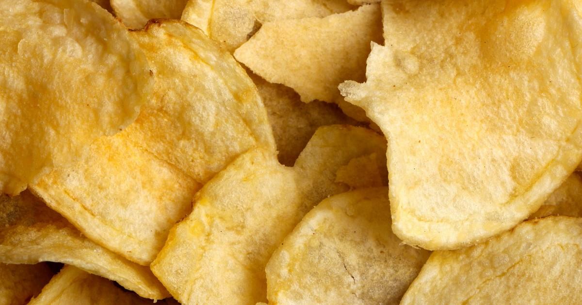 Closeup of potato chips