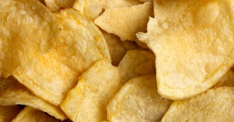 Closeup of potato chips