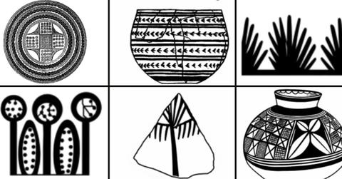 Artworks featured on the fragments archaeologists discovered in a pottery shard belonging to the Halafian culture dating to 8000 years old (Cover Image Source: Journal of World Prehistory)