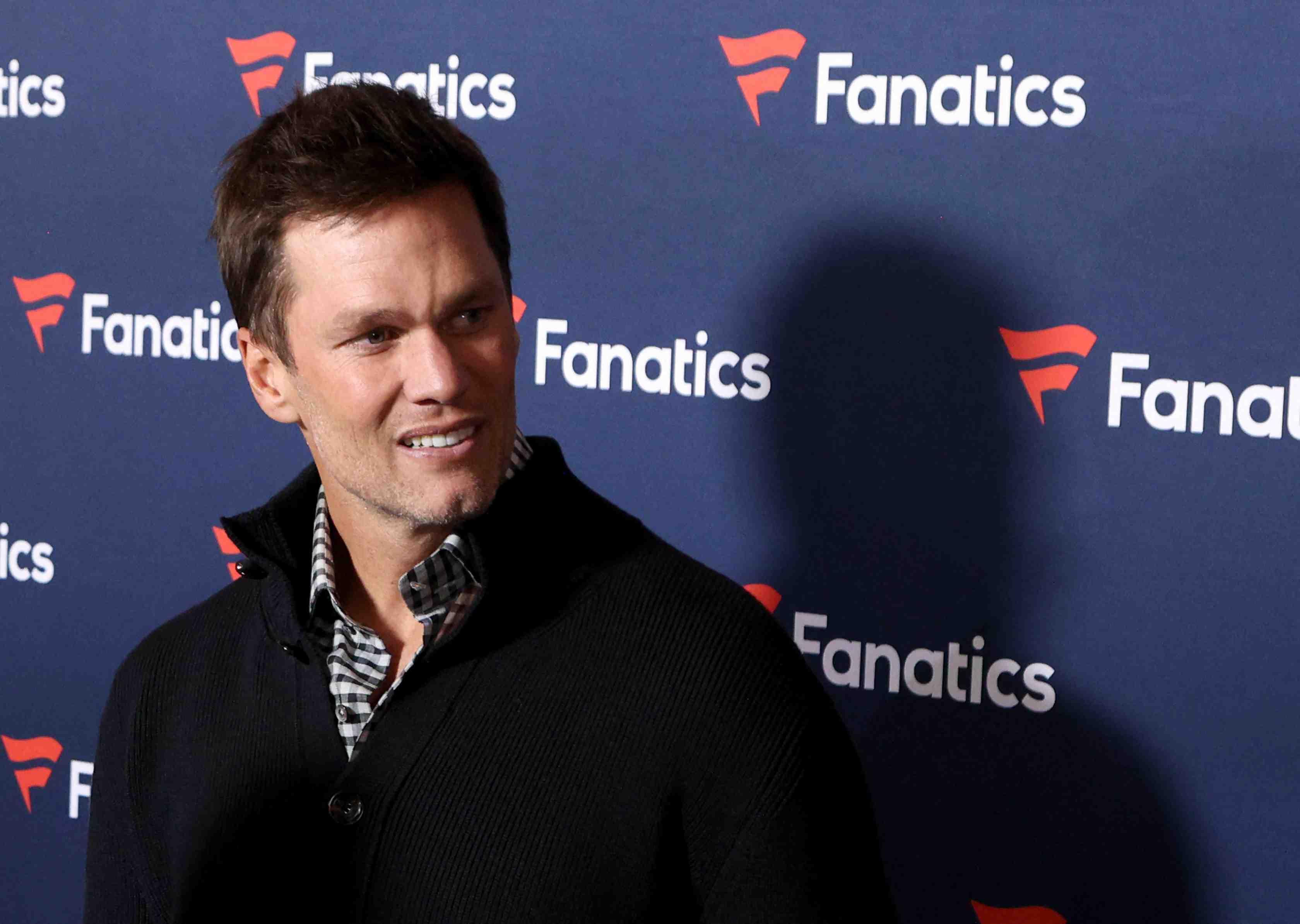 Tom Brady is pictured at a Super Bowl party in February 2024.