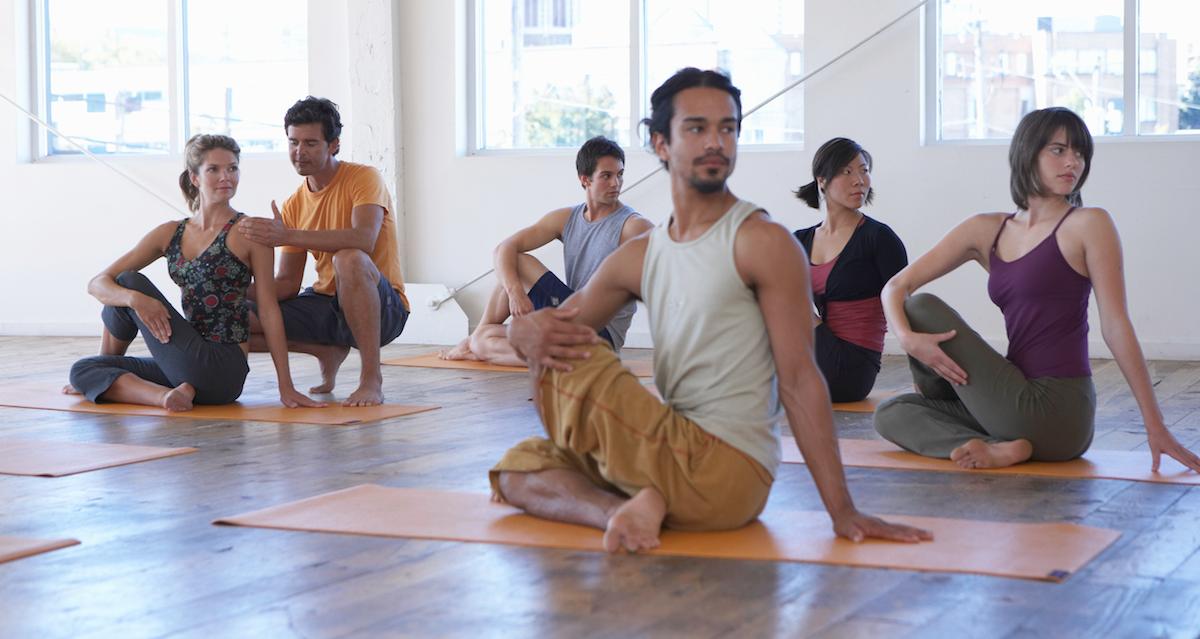 People doing yoga