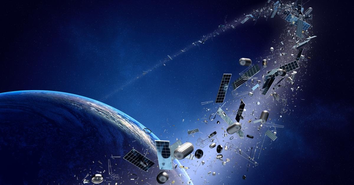 Space junk orbiting the Earth.