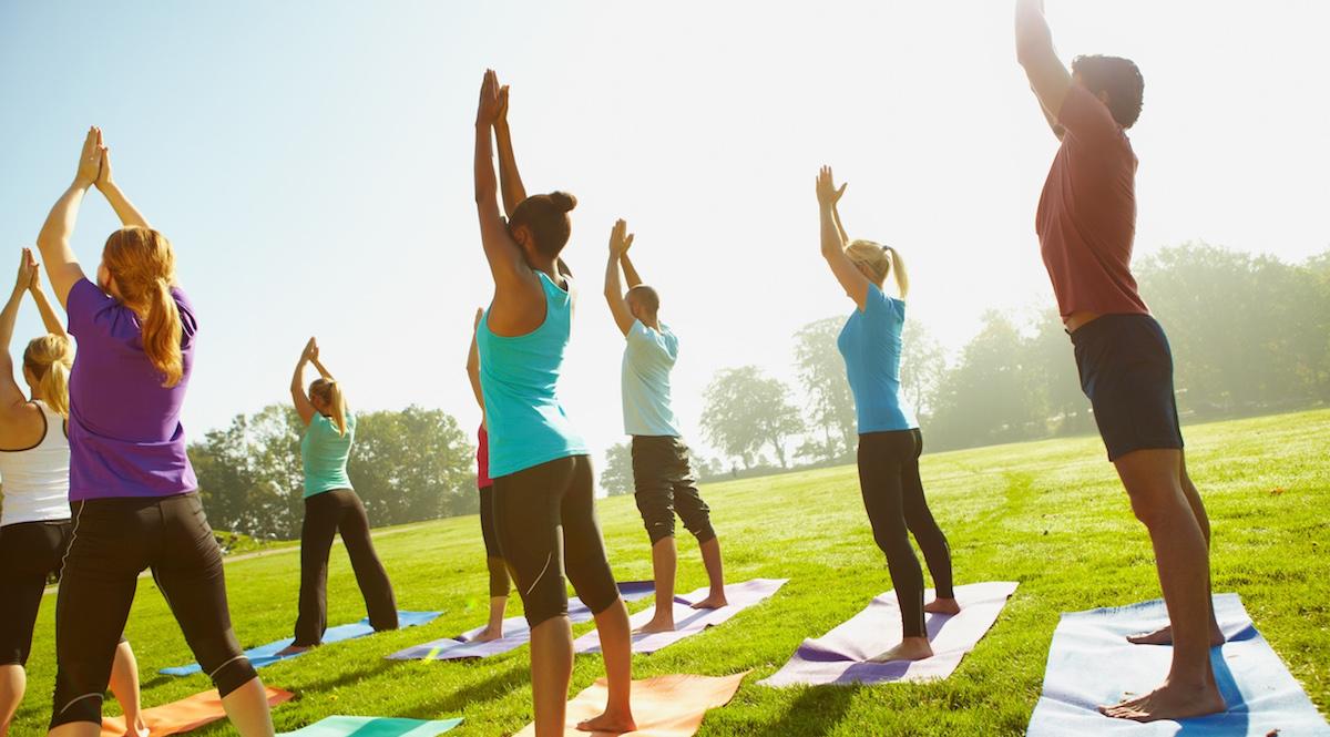 People doing yoga