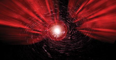 A black hole in space.