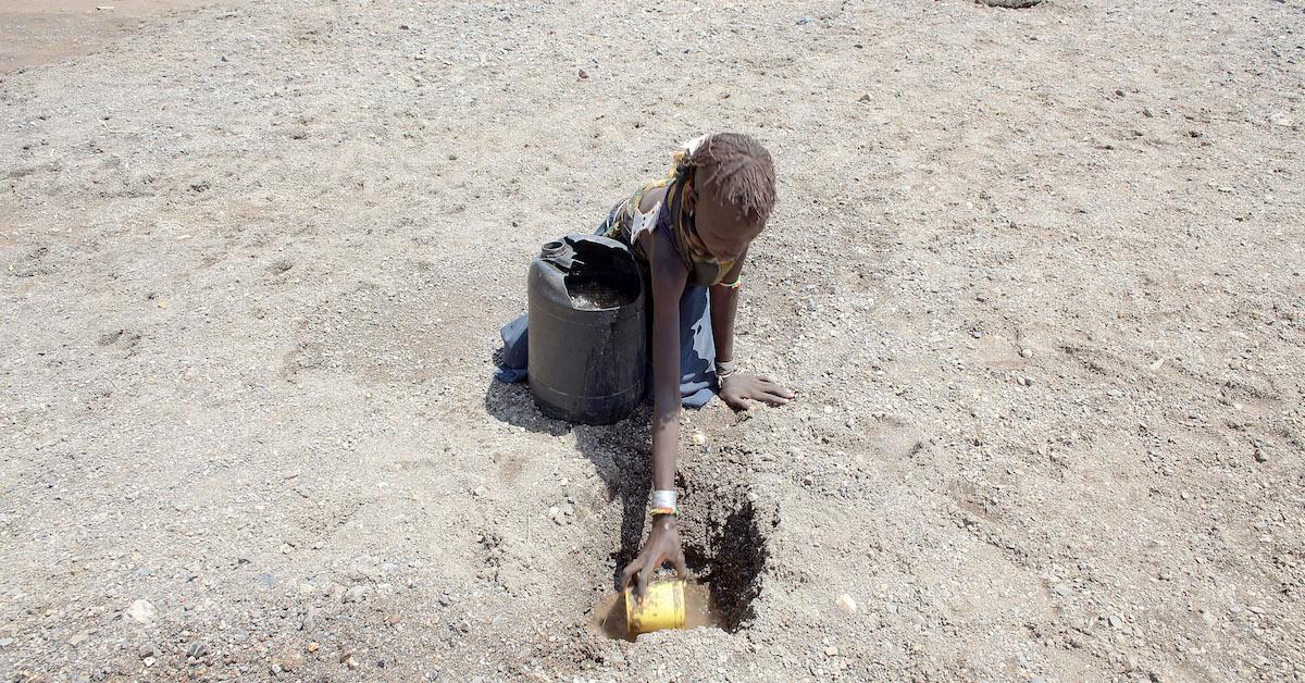 Person suffering during drought