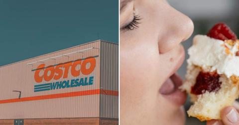 (L) Logo of Costco featured on its wholesale store. (R) A person taking a bite of a cupcake. (Representative Cover Image Source: (L) Unsplash | Omar Abascal, (R) Pexels | SHVETS Productions)