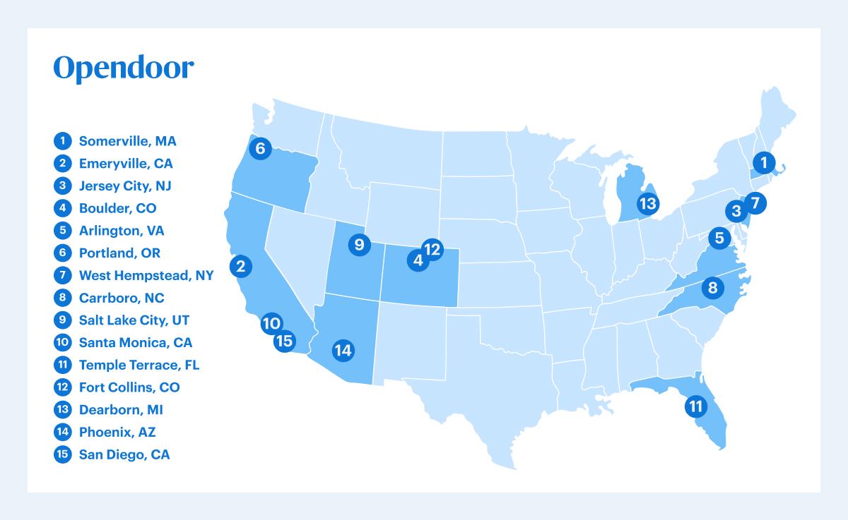 Opendoor Eco-Forward Cities Map