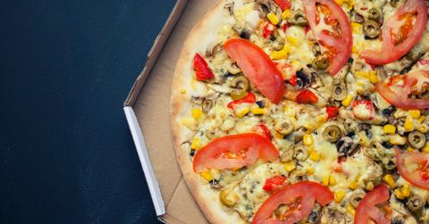 food pizza box chalkboard