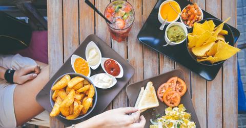 food salad restaurant person