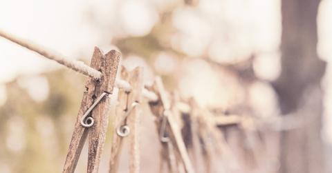 wooden laundry washing clothes line