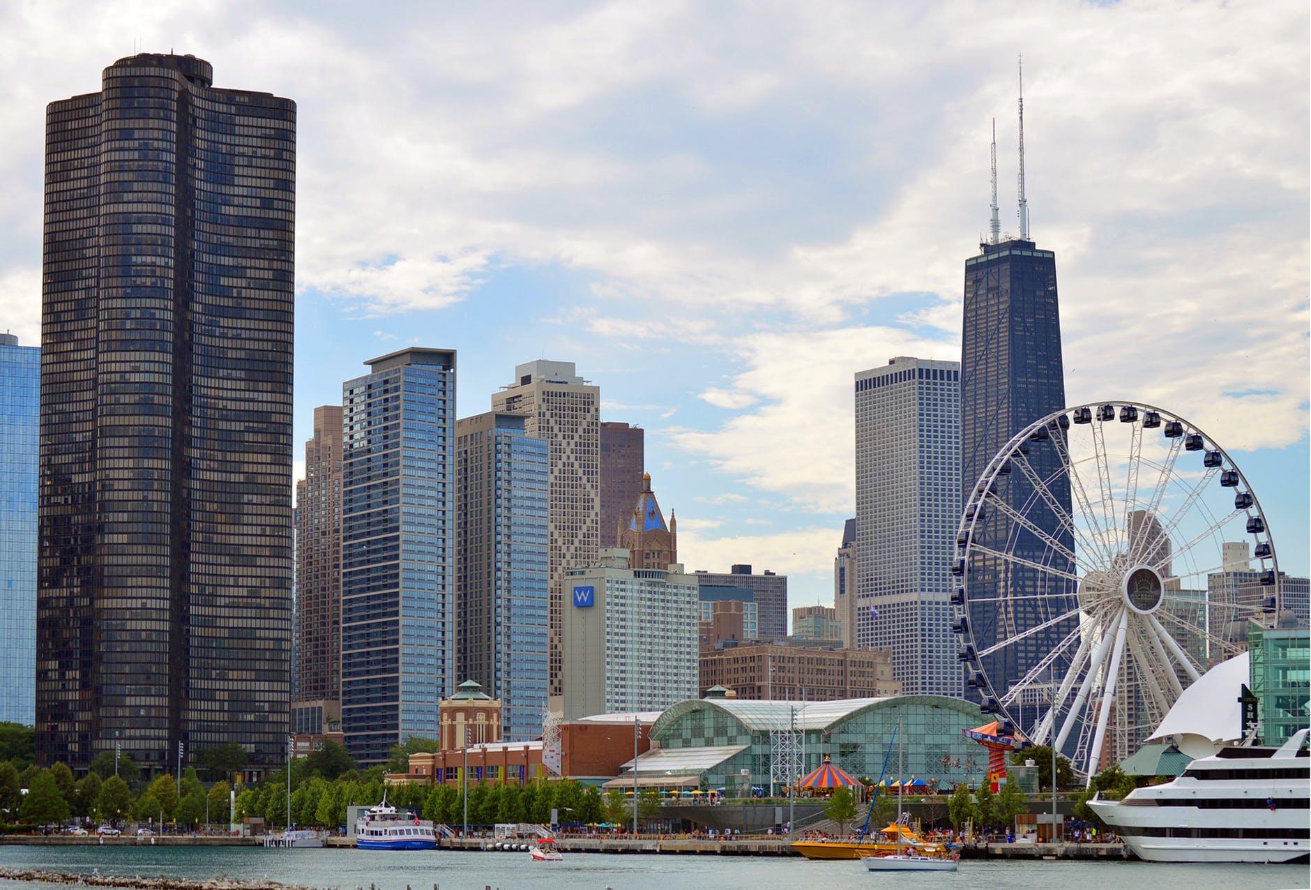 chicago illinois skyline skyscrapers